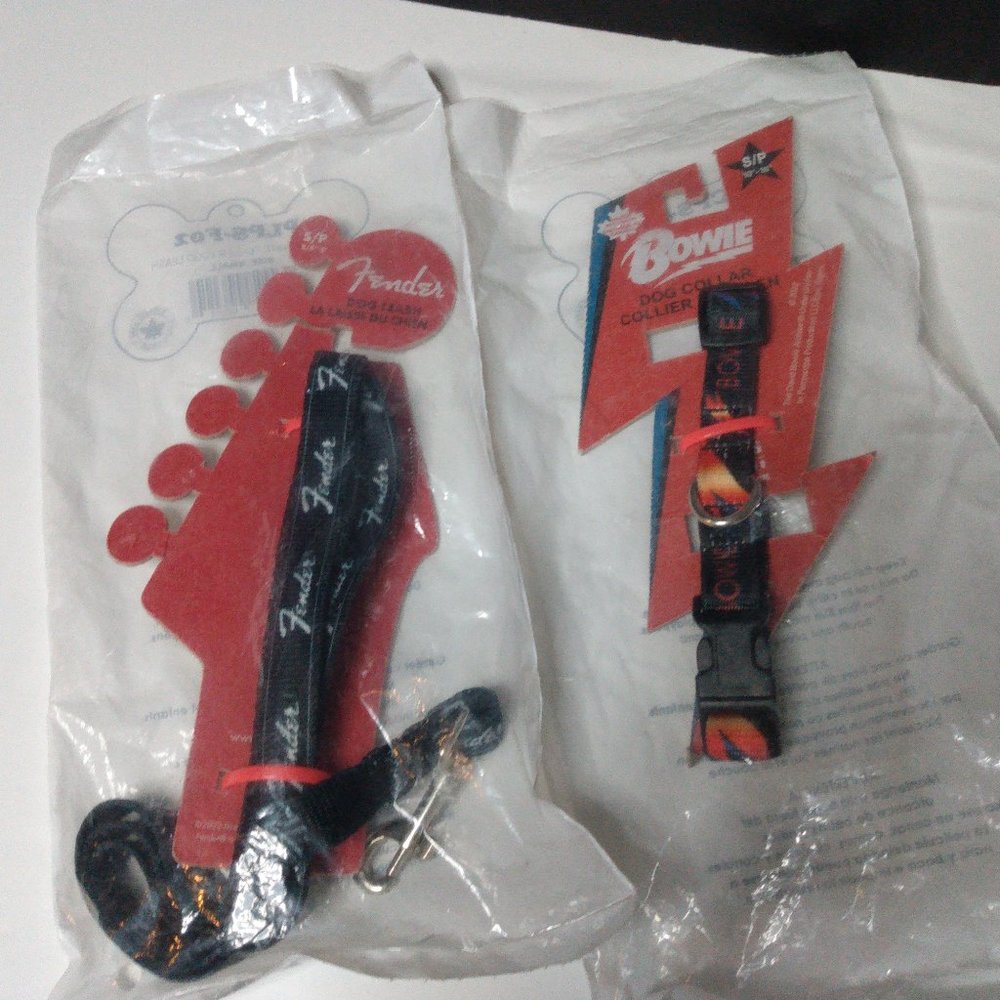 Perri's Bowie dog collar size s and Fender leash size s New